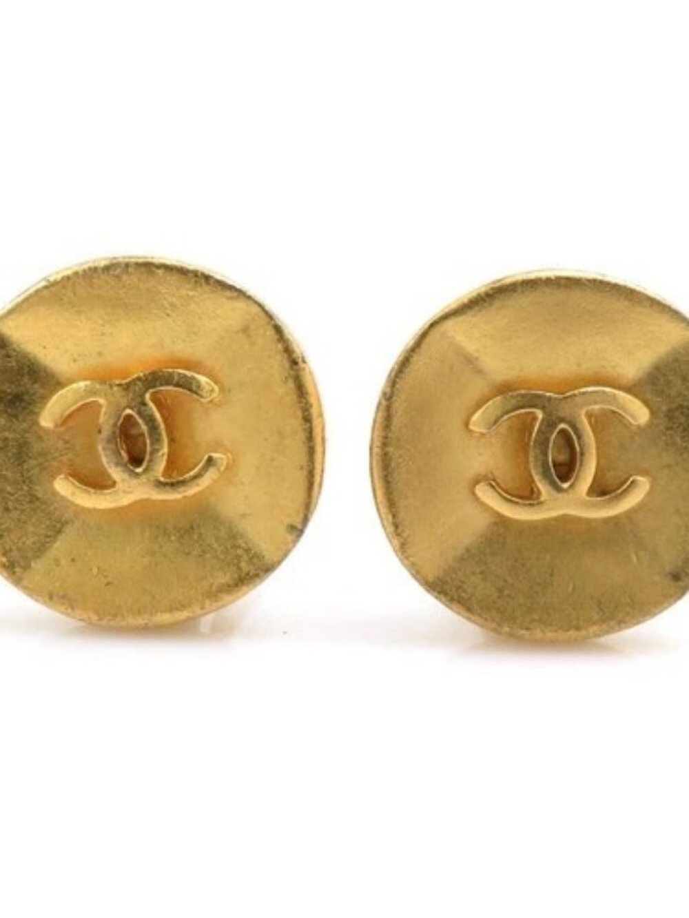 Auth CHANEL Vintage CC Logo Clip on Earrings Gold Metal - e61023g